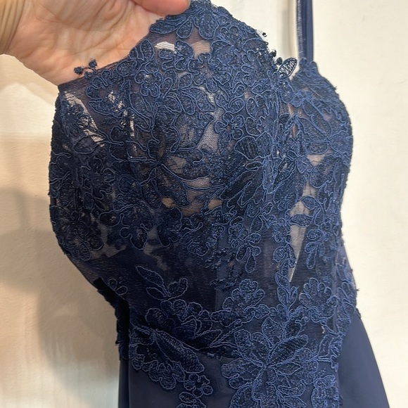 New hello Gorgeous Neptune navy corset upper prom dress gown women’s size 2 - Picture 3 of 9